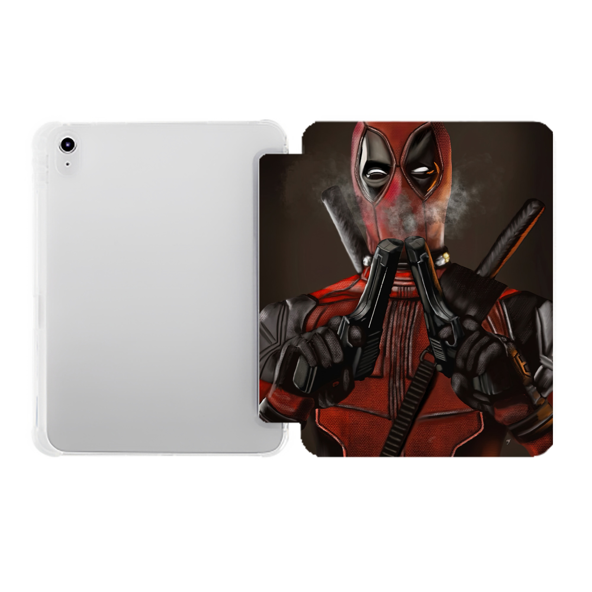 （画像用） Deadpool デッドプール IPad ケース ペン収納付き 三つ折りスタンド PUレザー×シリコン 対応機種9.5/10.5/10.9インチ